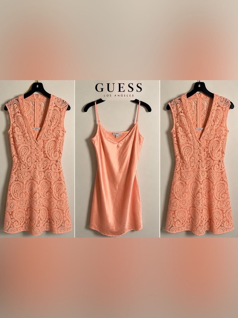 GUESS Peach Satin Slip Camisole